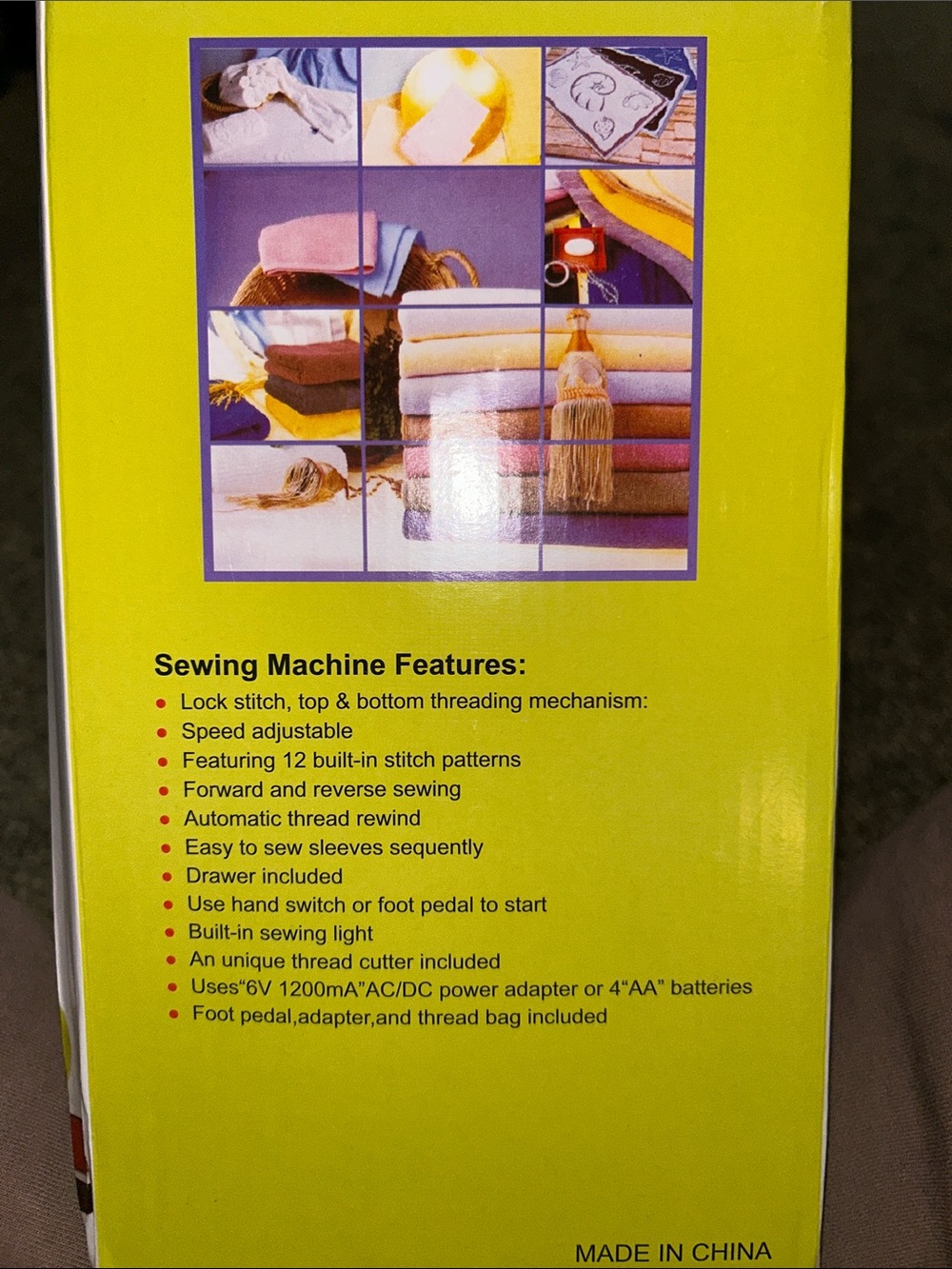 Mini Multifunctional Household Sewing Machine - White & Light Purple - Picture 2 of 3